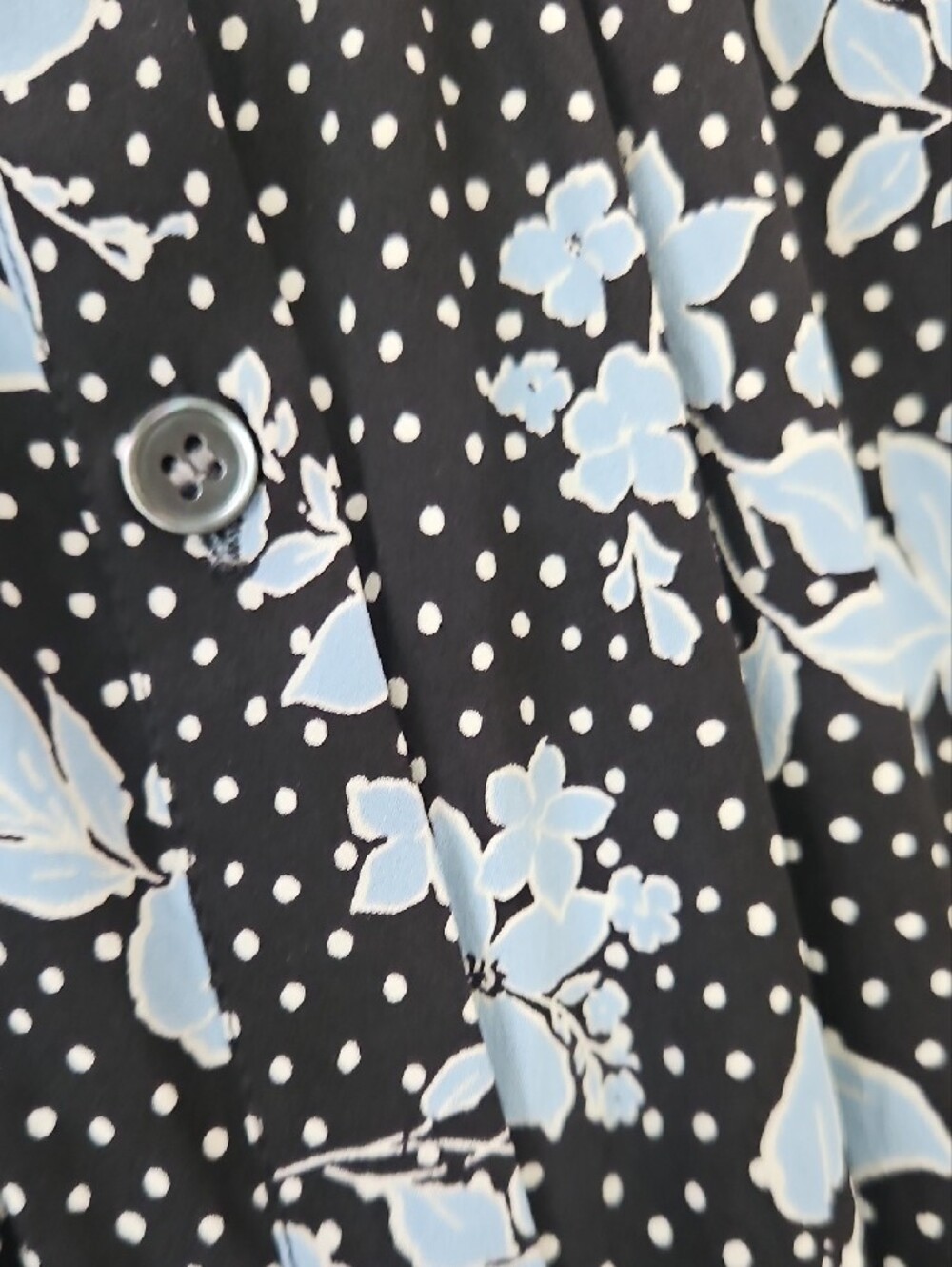 Veronica Beard SILK Black & Light Blue Floral Long-Sleeve Blouse - Picture 6 of 10